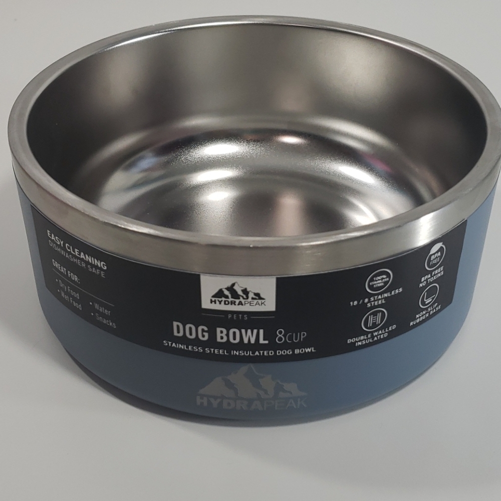 HydraPeak Pets Stainless Steel Dog Bowl 8 cups